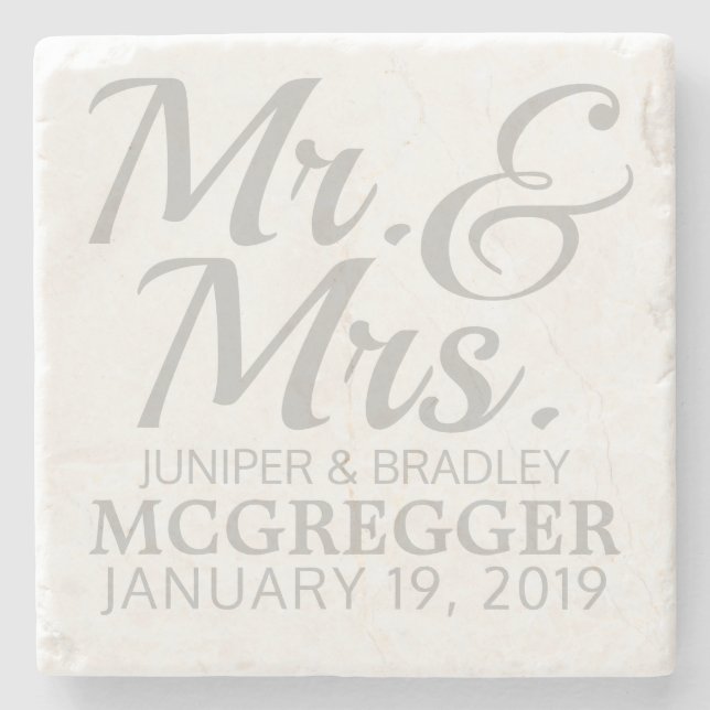 Porta-copo De Pedra Sr. & Sra. Portas copos (Frente)