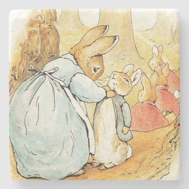 Porta-copo De Pedra Sra. Bunny diz adeus por Beatrix Potter (Frente)