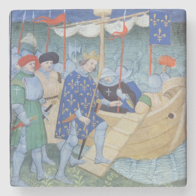 Porta-copo De Pedra St Louis que embarca para as cruzadas (Frente)