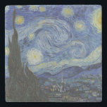 Porta-copo De Pedra "Starry Night" por Van Gogh<br><div class="desc">Este design apresenta uma reprodução inalterada e sem edição,  de alta resolução,  da famosa pintura "Noite Estrelada" de Van Gogh.</div>