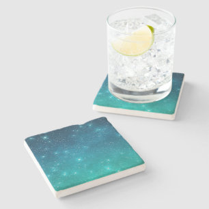 Porta-copo De Pedra Starry Night Sky Stars Astrologia Universo Azul