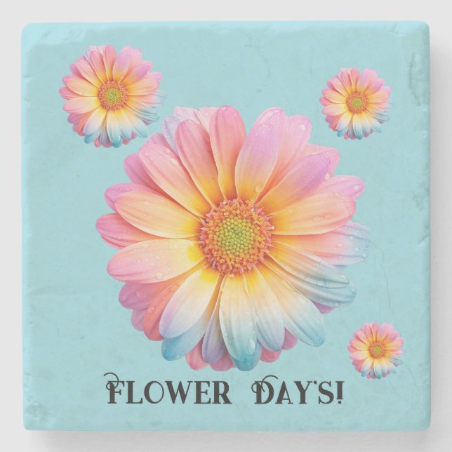 Porta-copo De Pedra Stone Coaster (Dia de Flores)  (Frente)