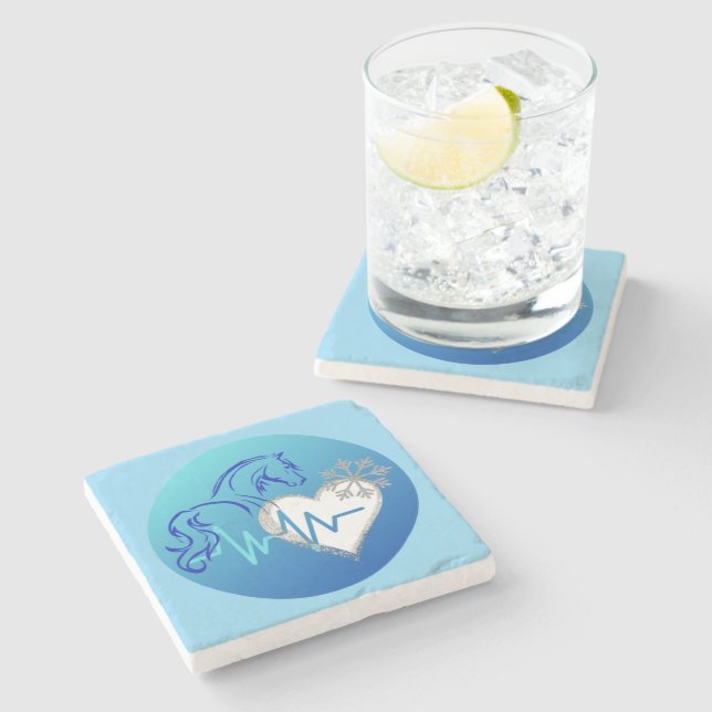 Porta-copo De Pedra Stone Coaster - Winter Logo  (Lateral)