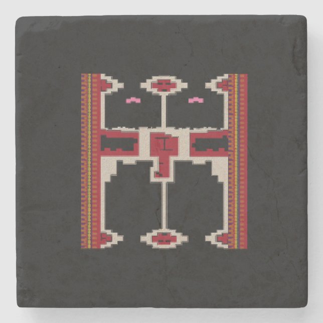 Porta-copo De Pedra Stone Coaster with Borneo Design (Frente)