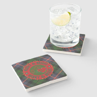 Porta-copo De Pedra Stone Plaid Merry & Bright Coasters