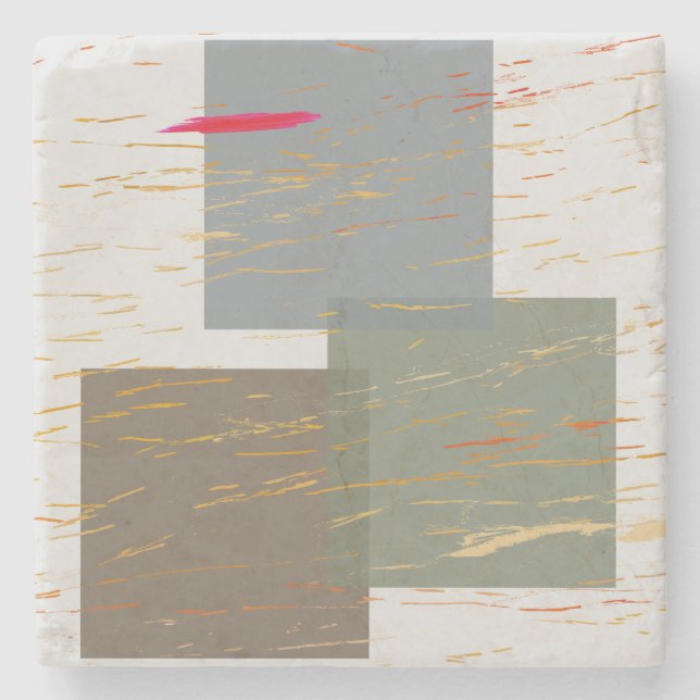 Porta-copo De Pedra Streak Squares (Frente)