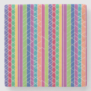 Porta-copo De Pedra Stripes Coloridas