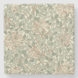 Porta-copo De Pedra Suave Verde Vintage William Morris Honeysuckle