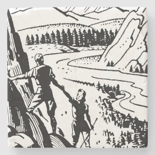 Porta-copo De Pedra Subida Retro Rock (Frente)