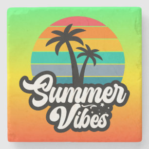 Porta-copo De Pedra Summer Vibes Lago Tropical Scene-32922