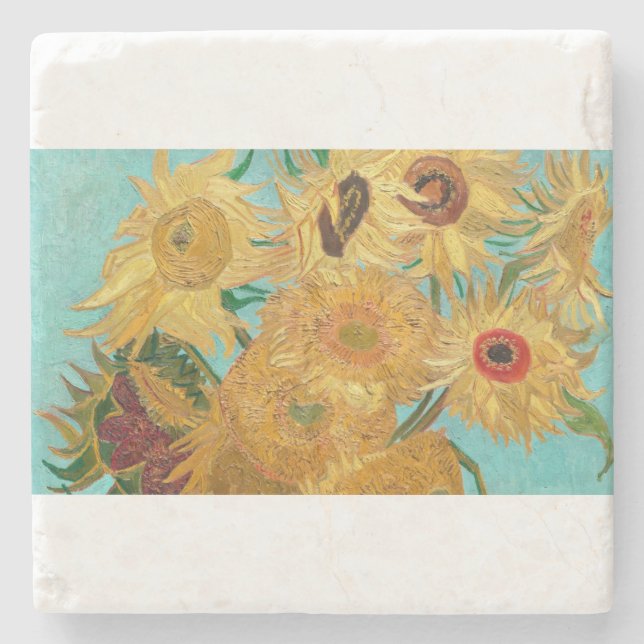 Porta-copo De Pedra Sunflowers by Vincent van Gogh (Frente)