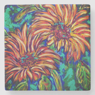 Porta-copo De Pedra Sunflowers Stone Coaster