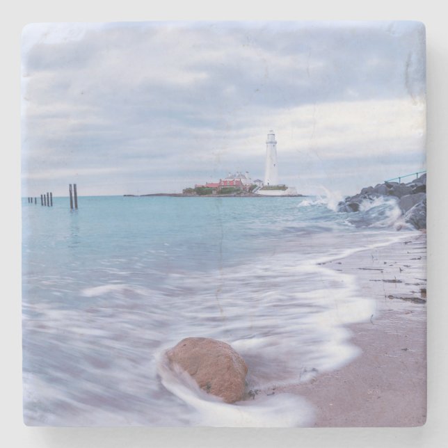 Porta-copo De Pedra Sunset de praia mágica (Frente)