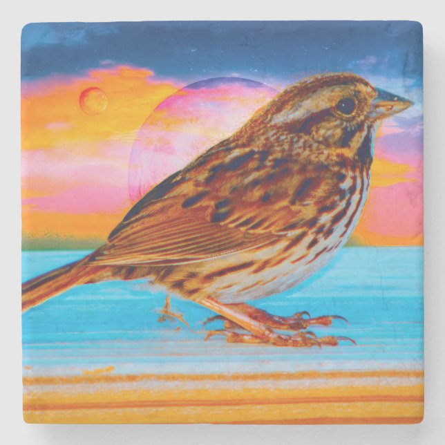 Porta-copo De Pedra Sunset Melody (Frente)