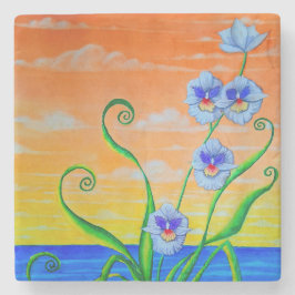 Porta-copo De Pedra Sunset Orquídeo