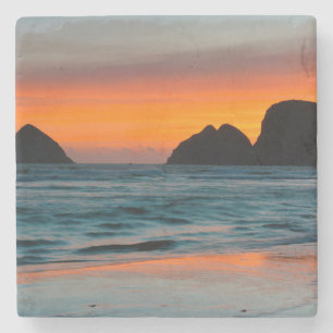 Porta-copo De Pedra Sunset, Sea Stacks, Oceanside, Oregon, EUA