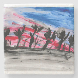 Porta-copo De Pedra Sunset Vermelho