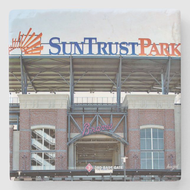 Porta-copo De Pedra SunTrust Field, Atlanta Baseball (Frente)