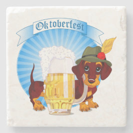 Porta-copo De Pedra Suporte de pedra de mármore Dachshund Oktoberfest