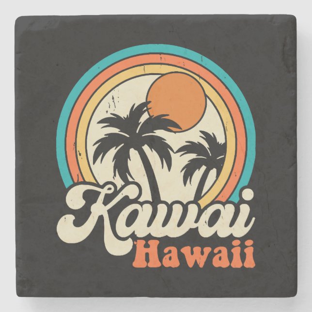 Porta-copo De Pedra Surfar Kawaii Havaí (Frente)
