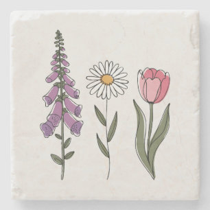 Porta-copo De Pedra Sutil Anti-Trump - Tulipa Foxglove Daisy III