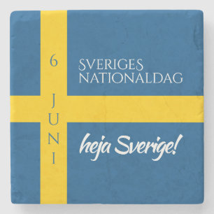 Porta-copo De Pedra Sveriges Nationaldag Bandeira do Dia Nacional da S