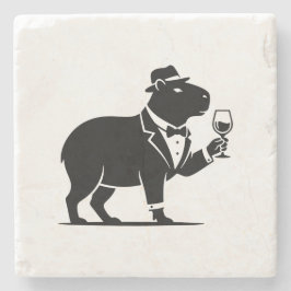 Porta-copo De Pedra Tacaça de Vinho Capivara Engraçada Minimalista Mod