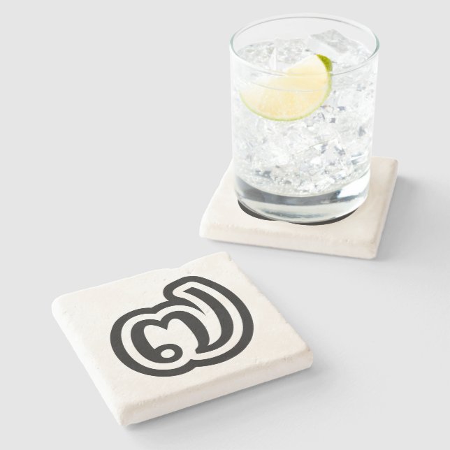 Porta-copo De Pedra Tailândia Número 7 / Sete / ๗ (Jed/Chet) Tailandês (Lateral)