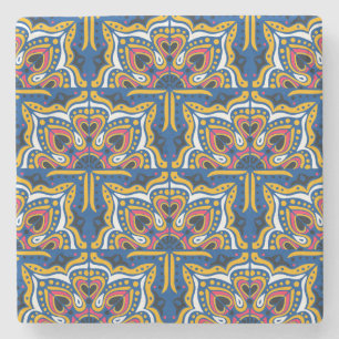 Porta-copo De Pedra Talavera Indian Mosaic: cerâmica sem costura.