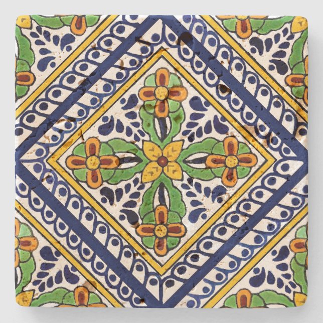 Porta-copo De Pedra Talavera Tile (Frente)