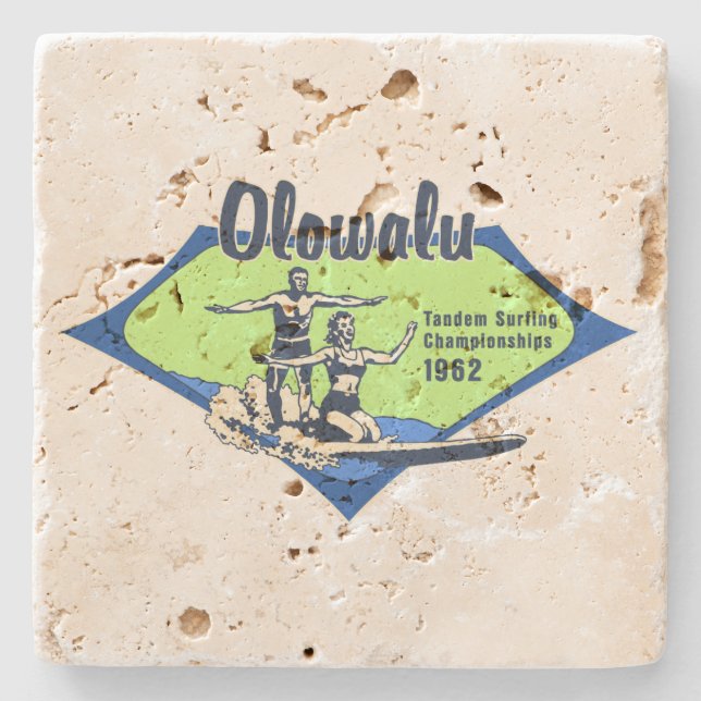 Porta-copo De Pedra Tandem Surfing Havaiana Surf (Frente)