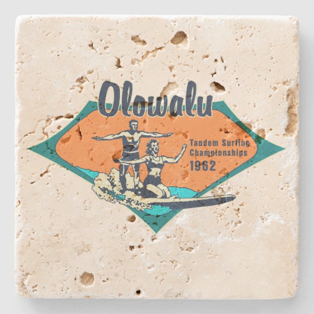 Porta-copo De Pedra Tandem Surfing Havaiana Surf (Frente)
