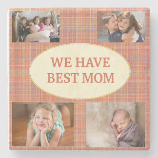 Porta-copo De Pedra Tartan Oval Tribute