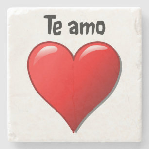 Porta-copo De Pedra Te amo - Eu te amo no espanhol