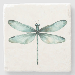 Porta-copo De Pedra Teal Dragonfly