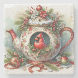 Porta-copo De Pedra Teapot Birdhouse Cardinal 5