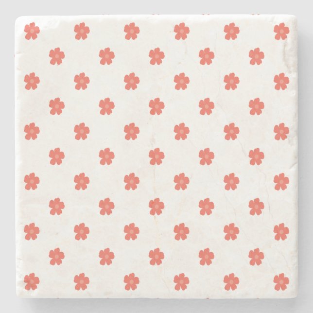Porta-copo De Pedra Tecido Estampado Floral (Frente)