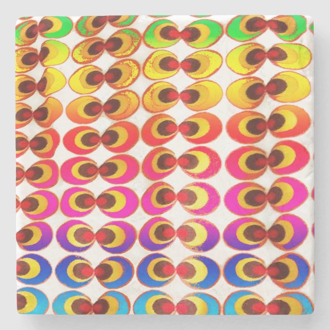 Porta-copo De Pedra Tecido psicodélico (Frente)