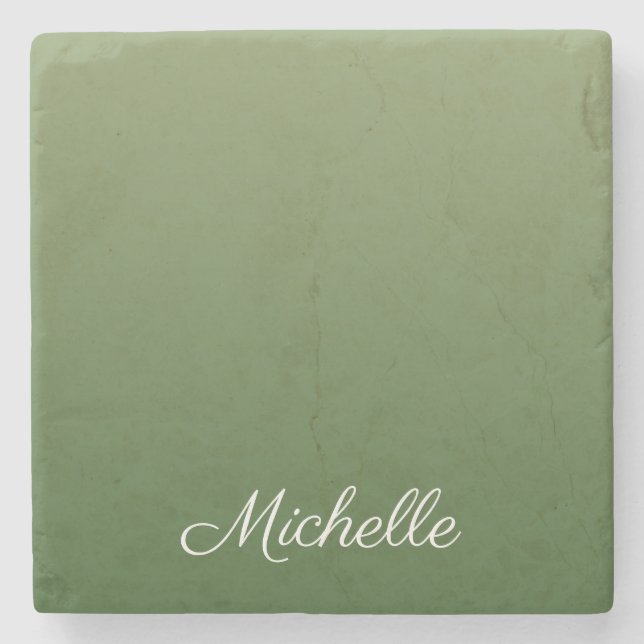 Porta-copo De Pedra Tecla verde personalizada (Frente)