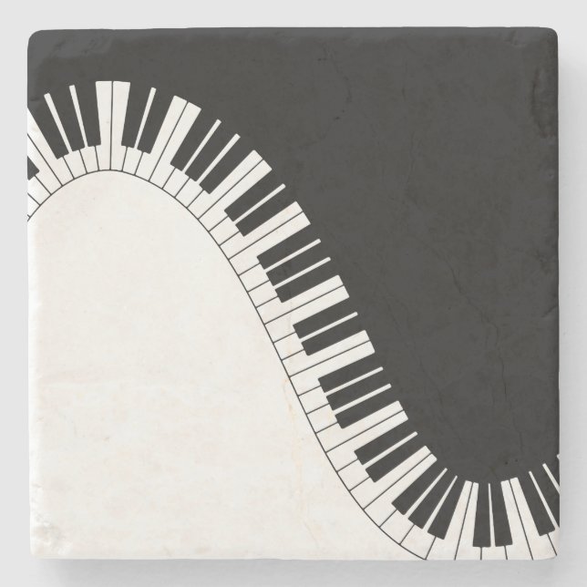 Porta-copo De Pedra Teclado de piano (Frente)