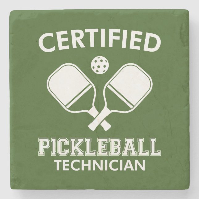 Porta-copo De Pedra Técnico de Pickleball Certificado (Frente)