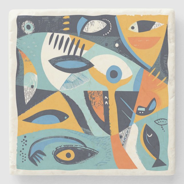 Porta-copo De Pedra Tema 3 do Mar de Porta copos Pedra (Frente)