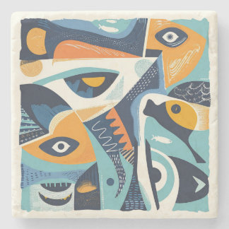 Porta-copo De Pedra Tema do Mar de Porta copos Pedra