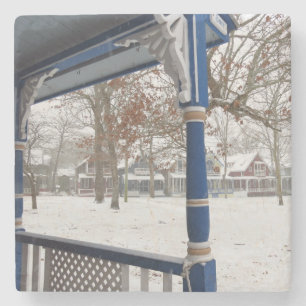 Porta-copo De Pedra Tempestade de inverno em Cottage City - Vineyard d
