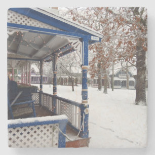 Porta-copo De Pedra Tempestade de neve em Cottage City - Vinha de Mart