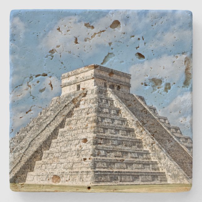 Porta-copo De Pedra Templo de Kukulcán, Pirâmide, Chichen Itza, México (Frente)