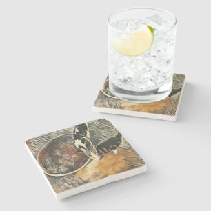 Porta-copo De Pedra Tempo de Alimentação!