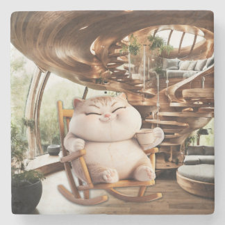 Porta-copo De Pedra Tempo De Café Gordo E Sassado