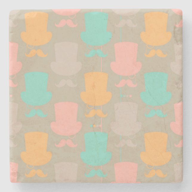 Porta-copo De Pedra Teste padrão 2 do bigode (Frente)