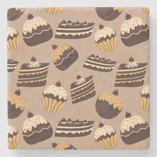 Porta-copo De Pedra Teste padrão 3 do chocolate e das pastelarias